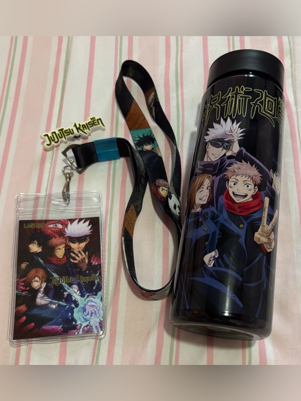 Jujutsu Kaisen Character Tumbler & Lanyard Set with a crocs charm
